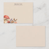 Herfstbladeren en Paddenstoelen Dank Je Notitiekaartje (Voorkant / Achterkant)