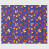 Herfstbladeren en paddenstoelen Naadloos inpakpapi Cadeaupapier (Vlak)