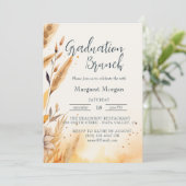 Herfstbladeren en Pampas bruidsbrunch Kaart (Staand voorkant)