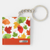 Herfstbladeren en paraplu's sleutelhanger (Achterkant)