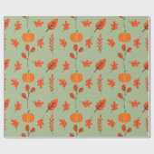 Herfstbladeren en pompoen naadloos inpakpapier (Vlak)