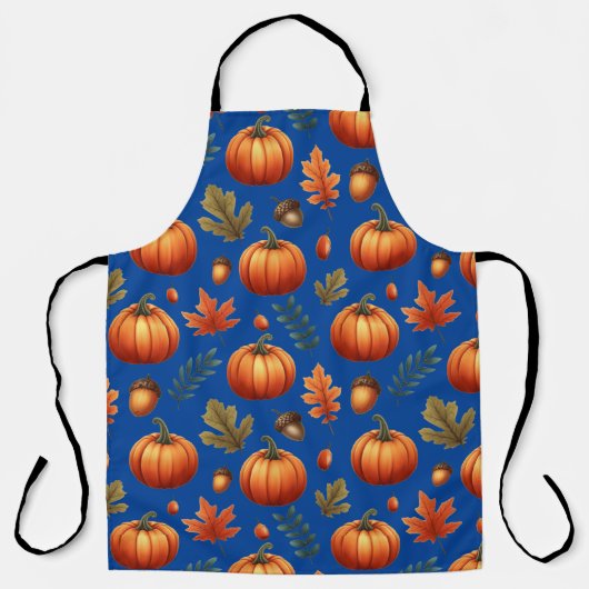 Herfstbladeren en pompoen naadloos patroon schort (Voorkant)