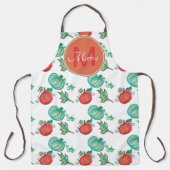 Herfstbladeren en Pompoen Waterverf Monogram Schort (Voorkant)