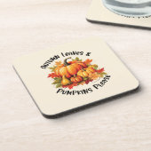 Herfstbladeren en pompoenen alsjeblieft - grillige bier onderzetter (Linkerzijde)