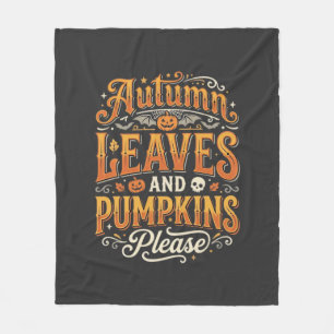 Herfstbladeren en pompoenen alsjeblieft Halloween- Fleece Deken