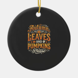Herfstbladeren en pompoenen alsjeblieft Halloween- Keramisch Ornament