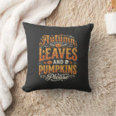 Herfstbladeren en pompoenen alsjeblieft Halloween- Kussen (Deken)
