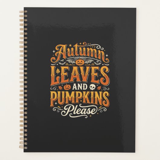 Herfstbladeren en pompoenen alsjeblieft Halloween- Planner (Voorkant)