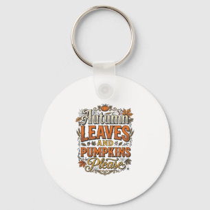 Herfstbladeren En Pompoenen Alsjeblieft Vintage Sleutelhanger