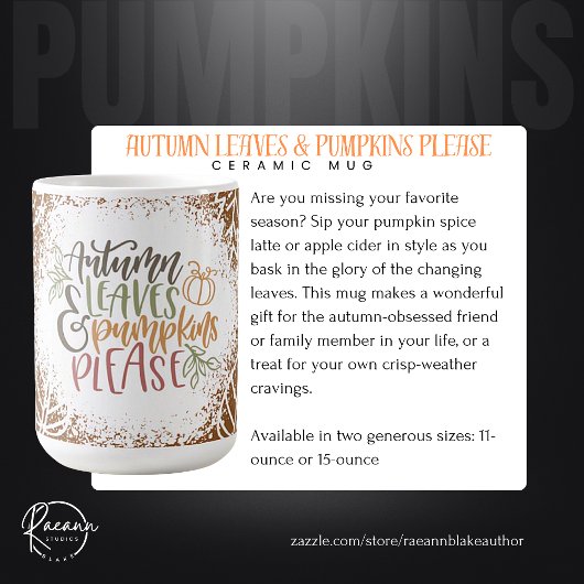 Herfstbladeren en pompoenen behagen keramische Mok