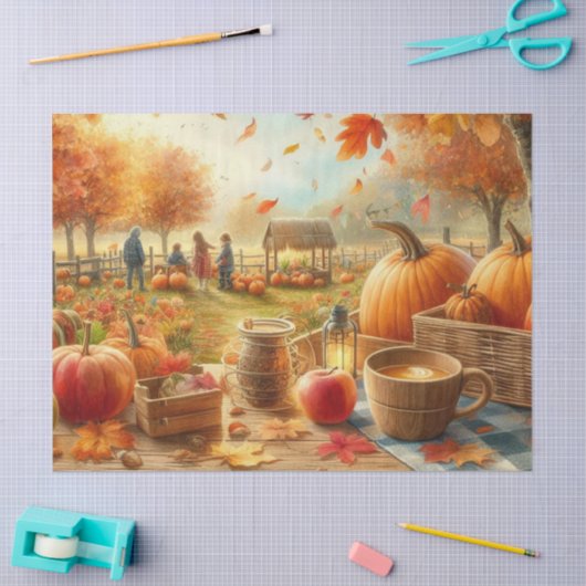 Herfstbladeren en Pompoenen Découpage Tissuepapier (Craft)