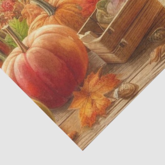 Herfstbladeren en Pompoenen Découpage Tissuepapier (Detail)
