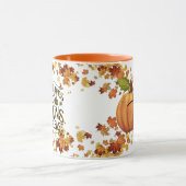 Herfstbladeren en pompoenen graag monogram pompoen mok (Midden)