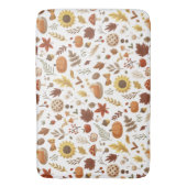 Herfstbladeren en pompoenen in witte Thanksgiving Badmat (Voorkant Verticaal)
