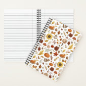 Herfstbladeren en pompoenen in witte Thanksgiving Notitieboek (Binnen)