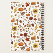 Herfstbladeren en pompoenen in witte Thanksgiving Notitieboek (Achterkant)