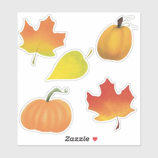 Herfstbladeren en pompoenen mini-stickers sticker (Vel)