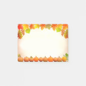 Herfstbladeren en pompoenen op scroll post-it® notes (Voorkant)