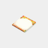 Herfstbladeren en pompoenen op scroll post-it® notes (Schuin)