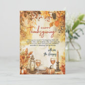 Herfstbladeren en pompoenen Thanksgiving Feestdagenkaart (Staand voorkant)