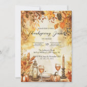 Herfstbladeren en pompoenen Thanksgiving Kaart (Voorkant)