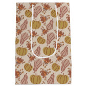 Herfstbladeren en pompoenoogst medium cadeauzakje (Achterkant)