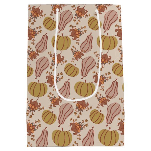 Herfstbladeren en pompoenoogst medium cadeauzakje (Achterkant)