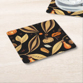  herfstbladeren en pompoenpatroon kartonnen onderzetters (Schuin)