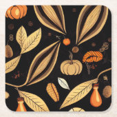 herfstbladeren en pompoenpatroon kartonnen onderzetters (Voorkant)