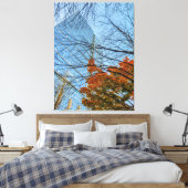 Herfstbladeren en skyline canvas afdruk (Insitu (Slaapkamer))