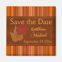 Herfstbladeren en strepen sparen de datummagneet