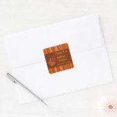 Herfstbladeren en strepen Trouwgunst Sticker (Envelop)