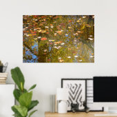 Herfstbladeren en stroomreflectie in Greenbelt Poster (Thuiskantoor)
