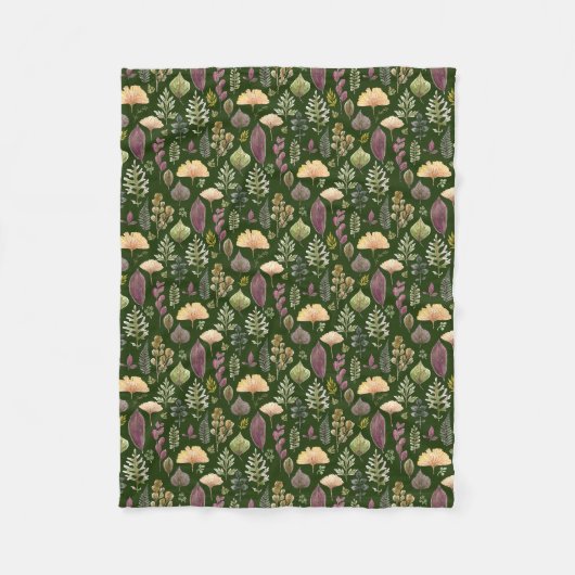 Herfstbladeren en varens botanisch fleece deken (Voorkant)