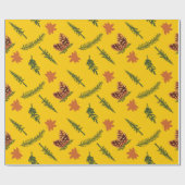 Herfstbladeren en vertakking naadloos inpakpapier (Vlak)