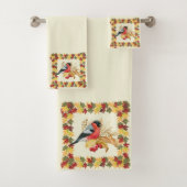 Herfstbladeren en vogel bad handdoek (Insitu)