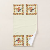 Herfstbladeren en vogel bad handdoek (Handdoek)