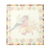 Herfstbladeren en vogel notitieblok (Voorkant)