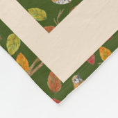 Herfstbladeren en vogels aangepaste naam fleece deken (Hoek)