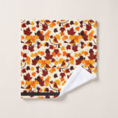 Herfstbladeren en vogels bad handdoek (Wasdoekje)