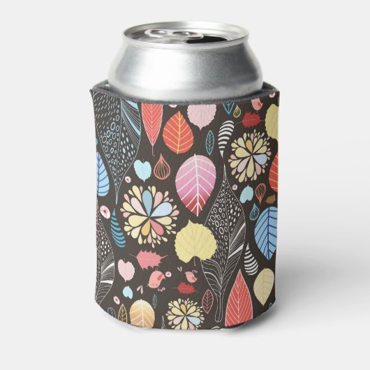 Herfstbladeren en vogels. blikjeskoeler (Blikje Achterkant)