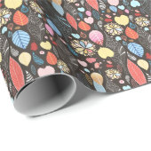 Herfstbladeren en vogels. cadeaupapier (Rol Hoek)