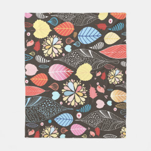 Herfstbladeren en vogels. fleece deken