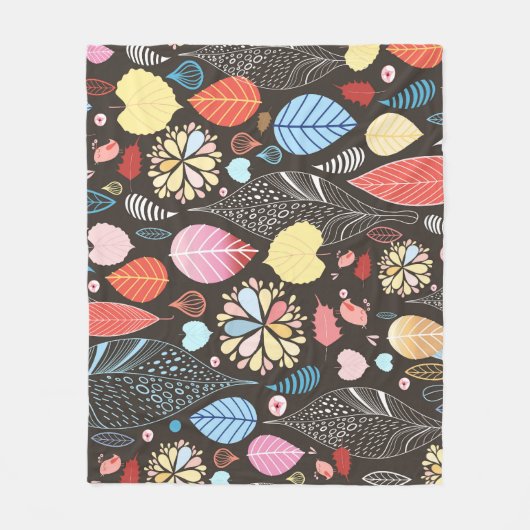 Herfstbladeren en vogels. fleece deken (Voorkant)