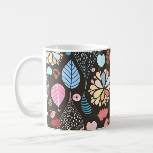 Herfstbladeren en vogels. koffiemok (Links)