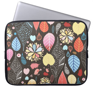 Herfstbladeren en vogels. laptop sleeve