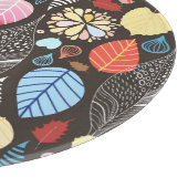 Herfstbladeren en vogels. snijplank (Hoek)