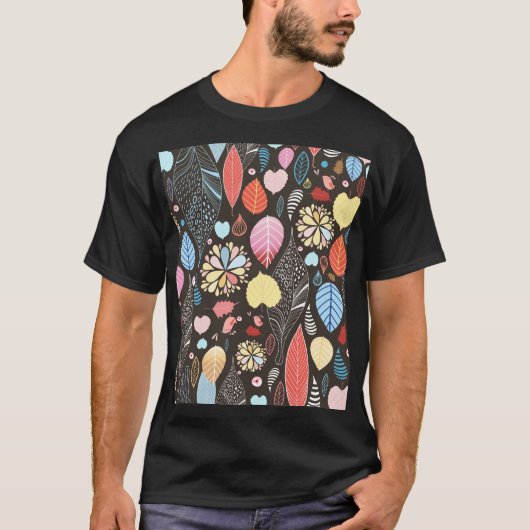 Herfstbladeren en vogels. t-shirt (Voorkant)