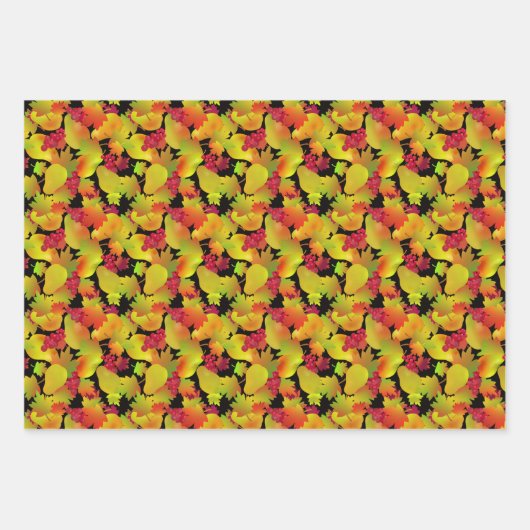 Herfstbladeren en vruchteninpakpapier inpakpapier vel (Voorkant 2)