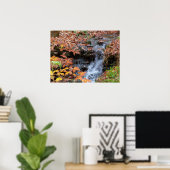 Herfstbladeren en Waterval Foto Poster (Thuiskantoor)